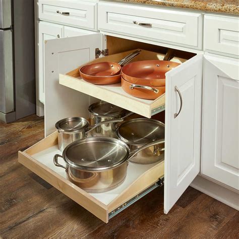 slide out cabinet organizer|sliding shelves for existing kitchen cabinets.